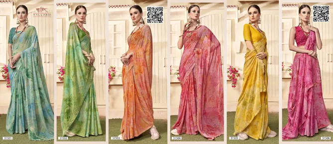 Sansiddhi By Vallabhi Geprgette Printed Sarees Wholesale Market In Surat